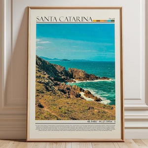 Santa Catarina Brazil  Print Poster, Santa Catarina Wall Art, Brazil Travel Print, Santa Catarina Art Print, South America Home Decor