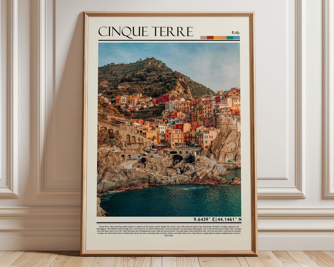Cinque Terre Italy Wall Art Print, Italy Art Print , Cinque Terre ...