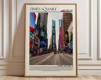 Times Square New York Wall Art Poster| Times Square Travel Print Art| New York Gift Artwork| USA Wall Hanging Home Decor