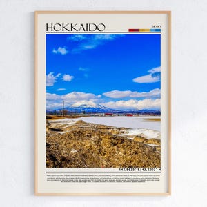 Hokkaido Japan Landschaft Poster | Rustikale Mt. Yotei Ansicht Wand Kunst Druck | Japan Wohn Dekor & Geschenke