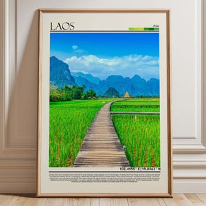 Laos Wall Art Print  | Southeast Asia Nature Landscape Poster |Laos Travel Print | Zen Decor