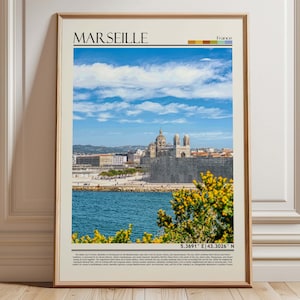 Marseille Coastal City Art |Marseille Poster | French Travel Print | Marseille Home Decor