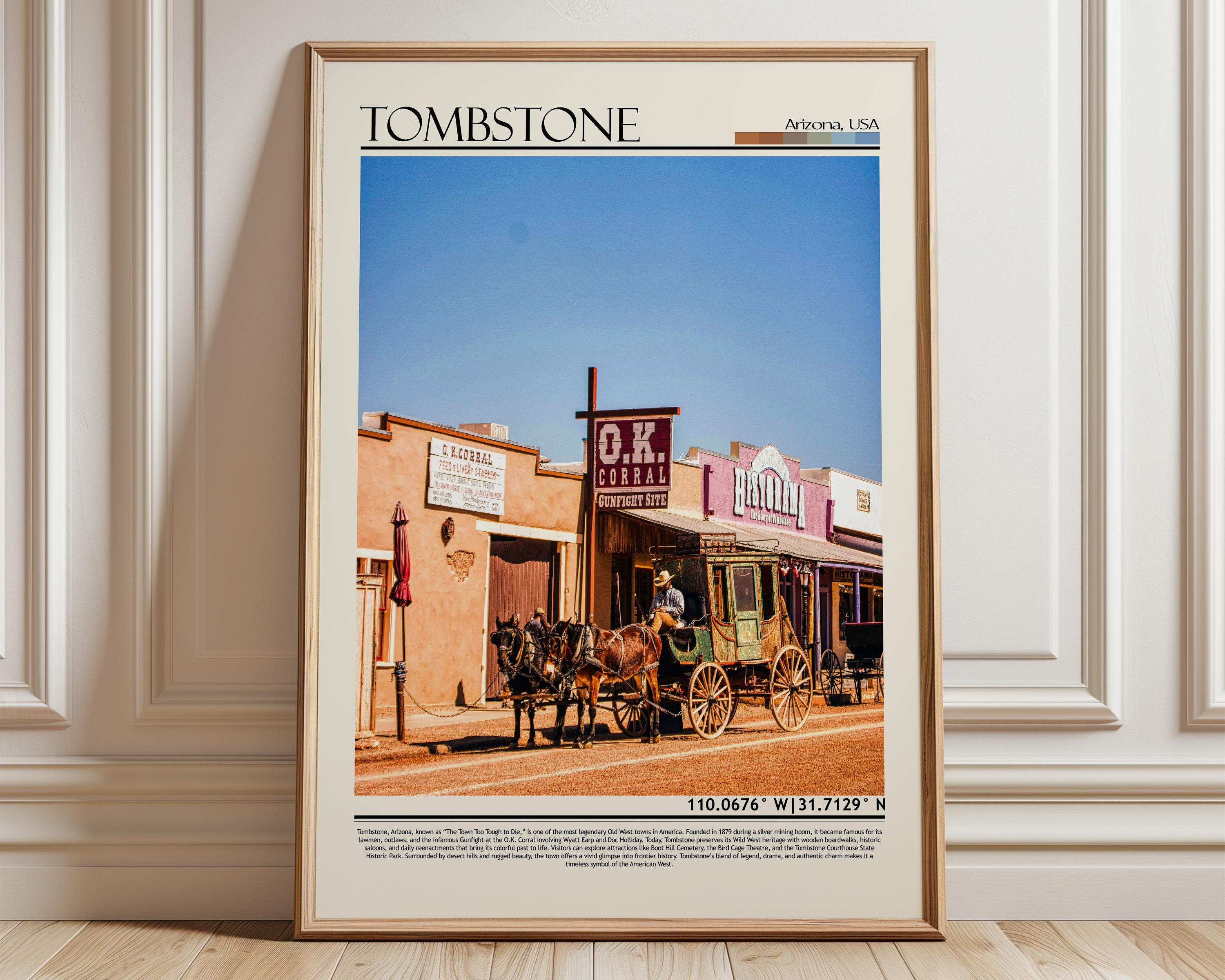 Tombstone Poster Print | Arizona Wall Art | USA Home Decor - Etsy