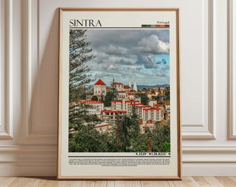 Plakat ścienny Sintra, Portugalia | Wydruk artystyczny z podróży do Sintry | Prezent z Portugalii | Dekoracja ścienna do domu z Europy