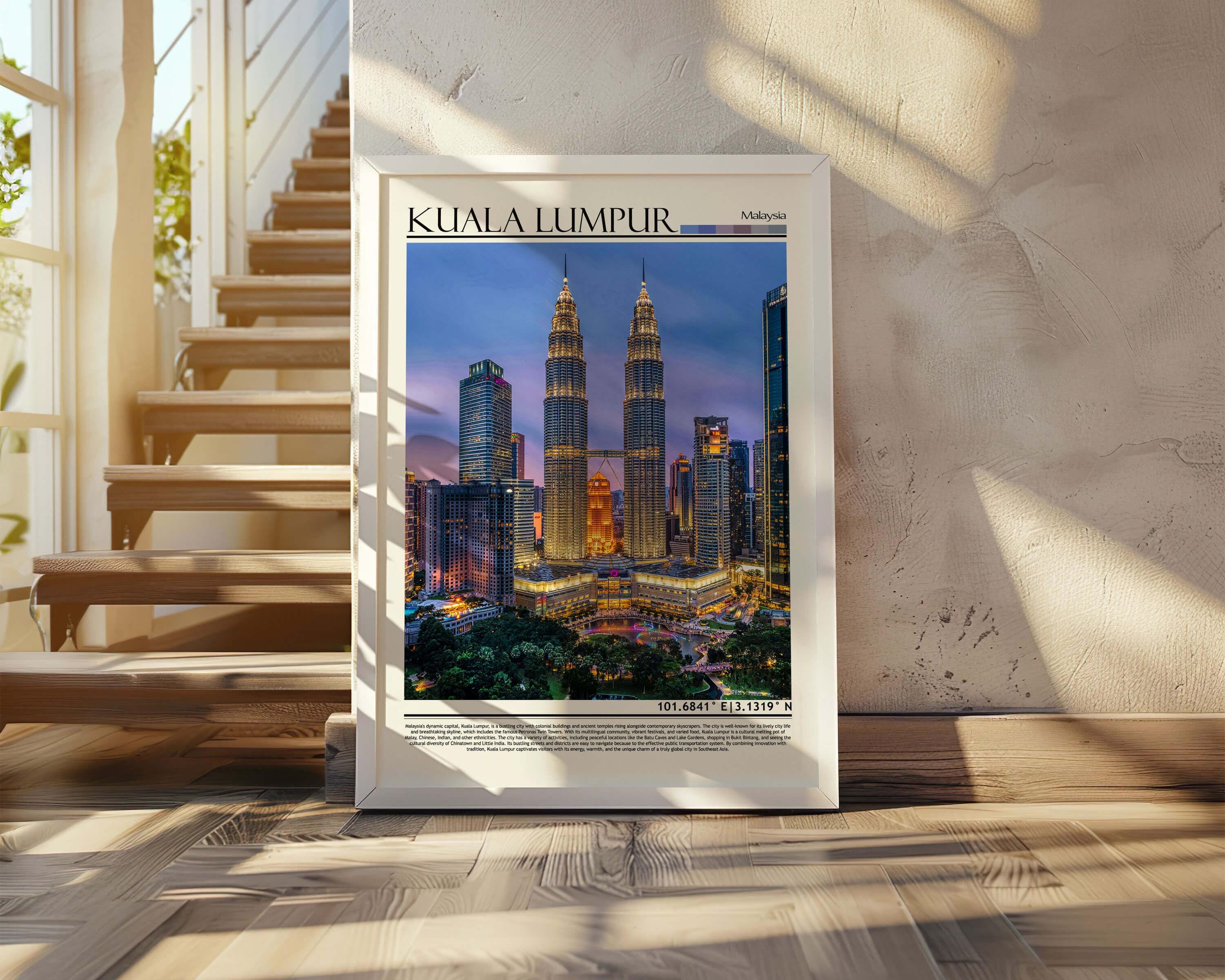 Kuala Lumpur Cityscape Wall Art| Petronas Twin Towers Art Print