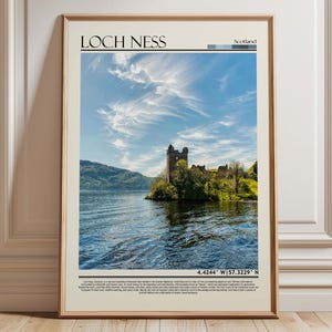 Loch Ness Scotland Wall Art Poster |Loch Ness Travel Print Art| Scotland Gift Artwork| Europe Wall Hanging Home Decor