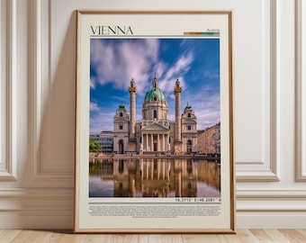 Wien Österreich Karlskirche Wand Kunst Druck, Europäische Stadtansicht Fotografie, Historische Architektur Dekoration, Reise Poster Geschenk