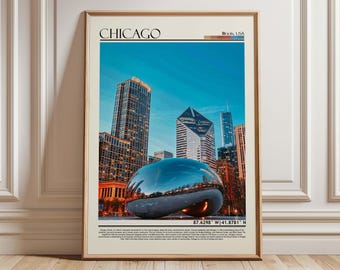 Chicago Poster | Illinois Print | Cloud Gate Art