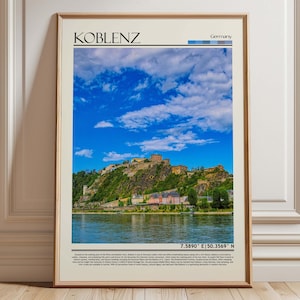 Koblenz Germany Wall Art Poster| Koblenz Travel Print | Germany Gift Artwork| Europe Wall Hanging Home Decor