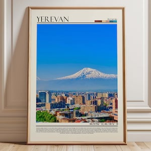 Arte de parede de Yerevan, pôster de Yerevan, impressão de pôster de Yerevan, arte de Yerevan, foto de Yerevan, Armênia/Ásia