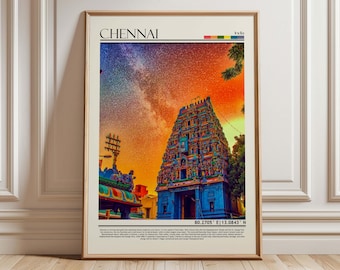Chennai Wall Art Print, Chennai Print ,Chennai  Artwork, Chennai Poster, Chennai Map, India Travel Gift, Asia Home Decor