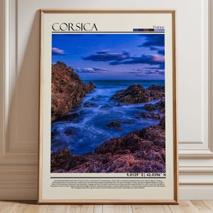 Corsica France Wall Art Poster| Corsica Travel Print | France Gift Artwork| Europe Wall Hanging Home Decor