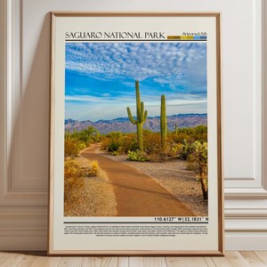 Saguaro National Park Wall Art, Saguaro National Park Poster Print,  Saguaro National Park Poster, Arizona/USA