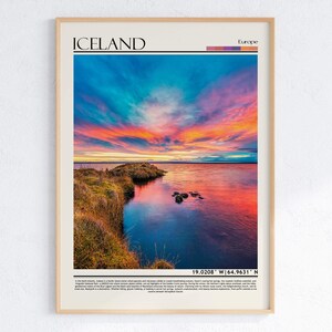 Stampa di paesaggio islandese / Arte murale islandese / Poster di viaggio in Europa / Stampa artistica islandese / Europa