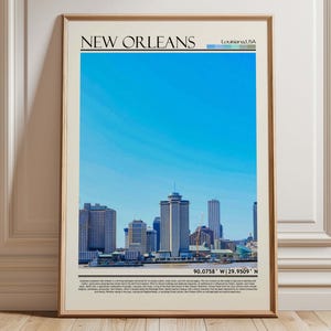 New Orleans Louisiana Wall Art Print | Louisiana  Travel Print Poster| New Orleans Gift Art| USA Wall Hanging Home Decor