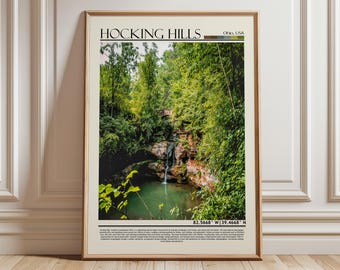 Hocking Hills Poster | Ohio Art Print| USA Wall Hanging Home Decor