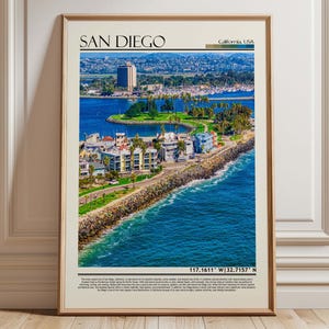 San Diego California Wall Art Poster| San Diego Travel Print Art| California Gift Artwork| USA Wall Hanging Home Decor