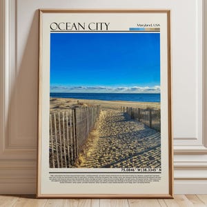 Ocean City Maryland Beach Art | Ocean City Poster | USA Coastal Print | Maryland Summer House Decor
