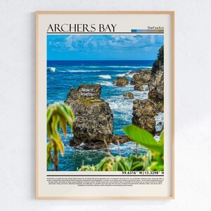 Archers Bay Barbados Cliffside Art | Archers Bay-poster | Caribische reisprint | Natuurdecoratie op het eiland Barbados