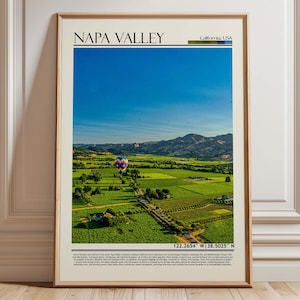 Napa Valley California Wall Art Poster| Napa Travel Print | California  Gift Artwork| USA Wall Hanging Home Decor