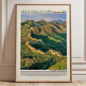 Great Wall of China Art | China Iconic Landmark Poster | China Landscape Print | Asian Travel Decor | China Heritage Gift