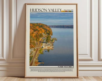 Hudson Valley New York Wall Art Print | Hudson Valley Travel Print Poster| Hudson Valley Gift Art| New York Wall Hanging Home Deco| USA