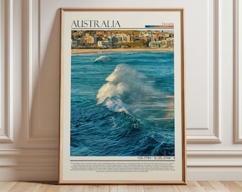Australia Coastal Print: Crashing Wave, Beach Scene - Oceania Home Decor