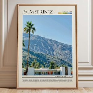 Palm Springs California  Art | Palm Springs Poster | USA Travel Print | California Landscape Decor