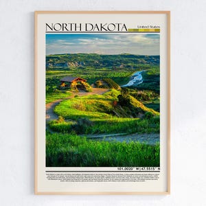 North Dakota Landschaftswandkunst | North Dakota Druck | USA Reise Poster | North Dakota Natur Fotografie | Midwestern USA Wohndeko