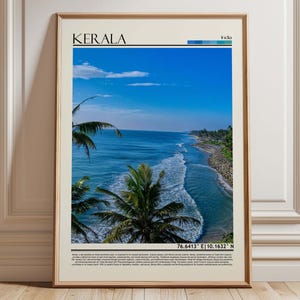 Kerala India Wall Art | Tropical Coastal Poster | Indian Beach Print | India Paradise Travel Decor | Asia Home Decor Art