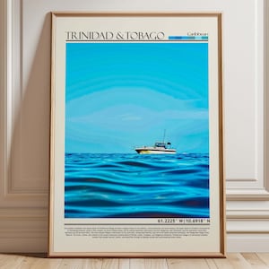 Trinidad & Tobago Caribbean Poster| Caribbean Wall Art Print| Caribbean Home Decor