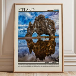 Iceland Wall Art Print | Iceland Travel Print |Europe Gift Art| Europe Wall Hanging Home Decor | Nordic Travel Print