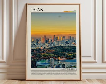 Japan Tokyo Skyline Wall Art| Japan  Art Print| Japan Landscape Print| Japan  Home Decor