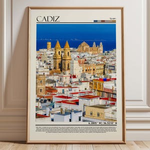 Cadiz  Spain Wall Art Poster |Cadiz  Travel Print Art| Spain  Gift Artwork| Europe Wall Hanging Home Decor