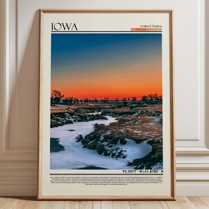 Iowa  Landscape Travel Poster | Iowa  Art Print | Iowa Home Decor | Iowa Nature Photography Gift