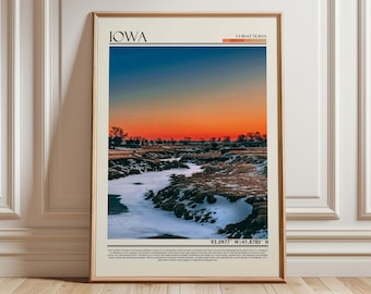 Iowa  Landscape Travel Poster | Iowa  Art Print | Iowa Home Decor | Iowa Nature Photography Gift