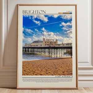 Brighton Palace Pier Wall Art | England Coastal Landmark Poster| Brighton Travel| United Kingdom Home Decor
