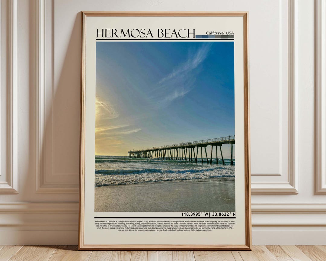 Hermosa Beach California Wall Art Poster| Hermosa Beach Travel Print ...