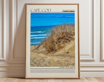 Póster de Cape Cod / Lámina de Massachusetts / Arte de las dunas de arena