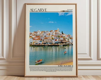 Algarve Portugal Coastal Print, Algarve Wall Art Poster, Portugal Travel Poster, Portugal Home Decor , European Souvenir