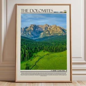 The Dolomites Wall Art, The Dolomites Wall Art, The Dolomites Poster Print, The  Dolomites Travel Poster, The Dolomites Poster, Italy/Europe
