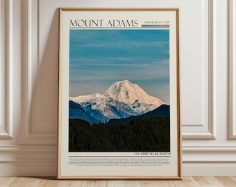 Mount Adams  Wall Art Print | Washington  Poster | USA Home Decor