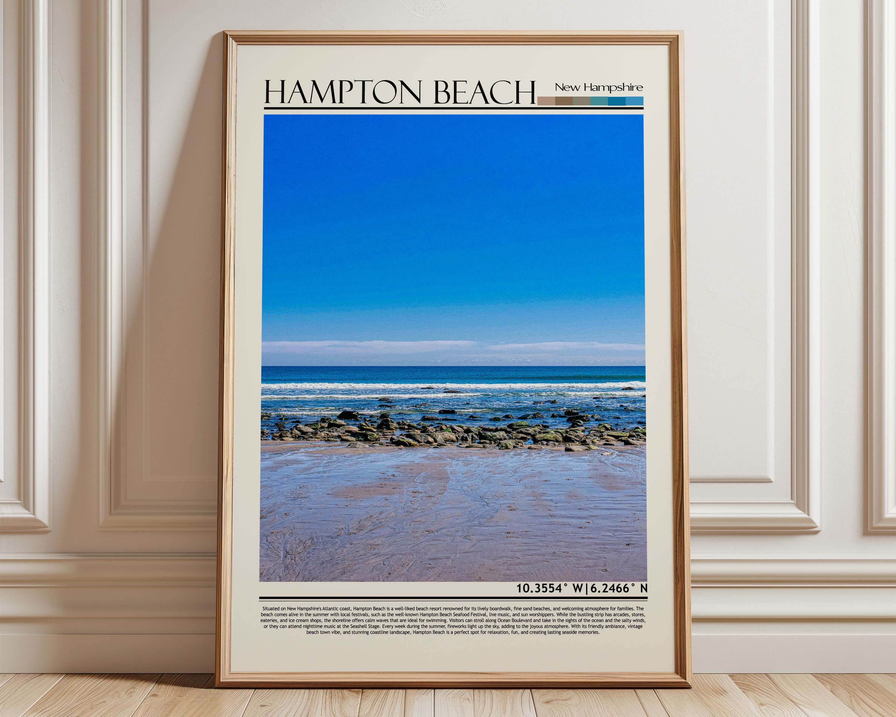 Hampton Beach NH Wall Art | New Hampshire Coastal Print | Ocean