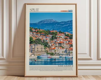 Split Kroatië kunst aan de muur | Gespleten poster | Gesplitste kunstafdruk| Europese reisprint | Woondecoraties Split Kroatië
