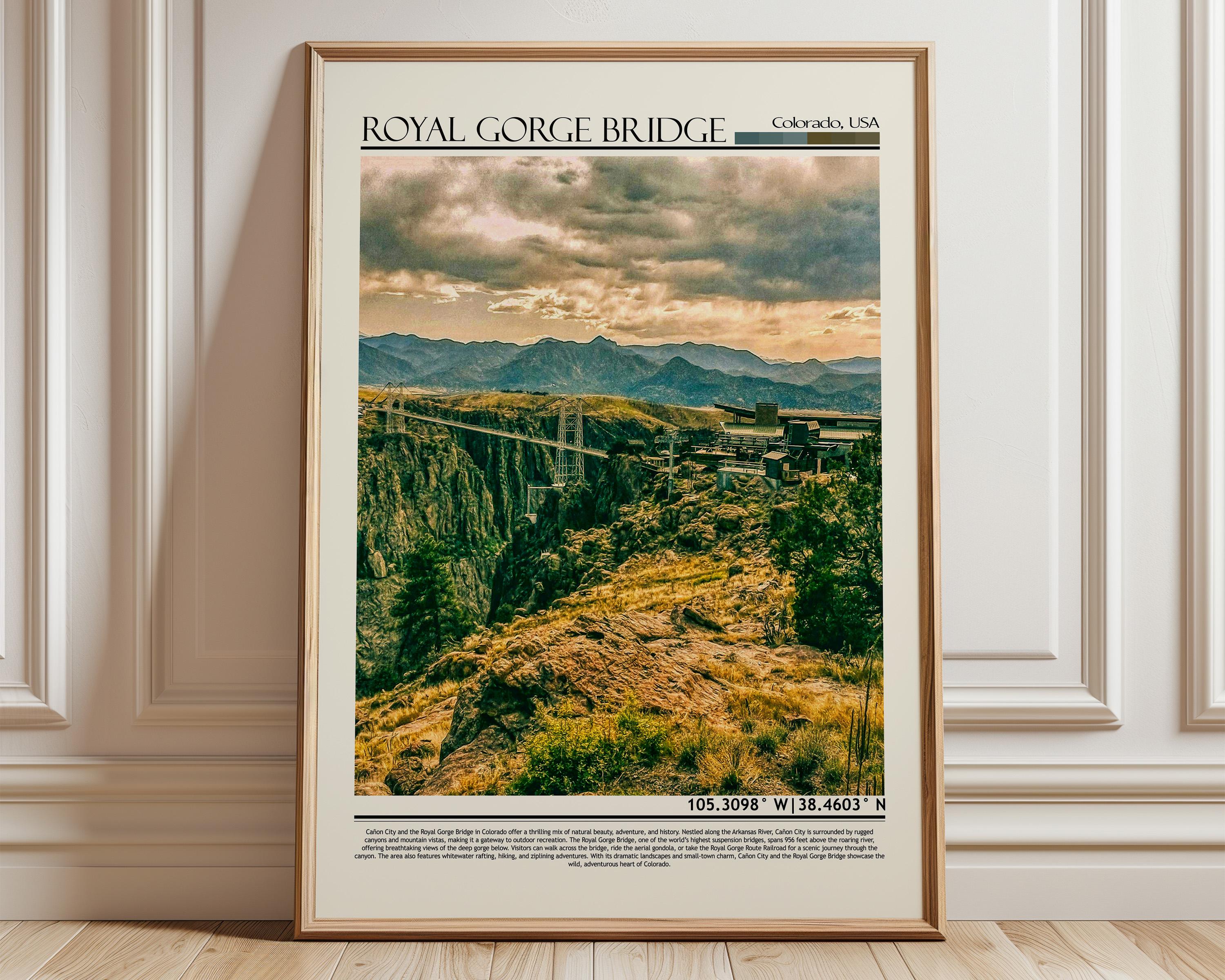 Royal Gorge Bridge Poster Print | Colorado Wall Art | USA Home