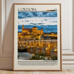 Cordoba Spain Wall Art Poster |Cordoba Travel Print Art| Spain  Gift Artwork| Europe Wall Hanging Home Decor
