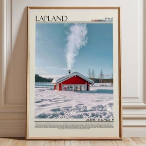 Lapland Finland Wall Art Poster| Lapland Travel Print | Finland Gift Artwork| Europe Wall Hanging Home Decor