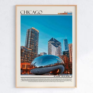 Stampa di poster di Chicago, arte murale di Chicago, foto di Chicago, poster di Chicago, stampa di Chicago, Illinois/USA