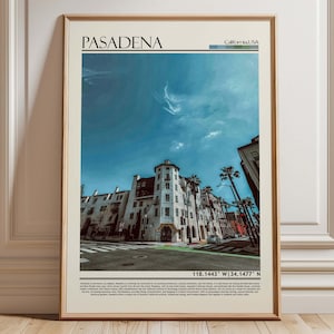 Pasadena California Wall Art Print | Pasadena Poster | Southern California Travel Print| USA Travel