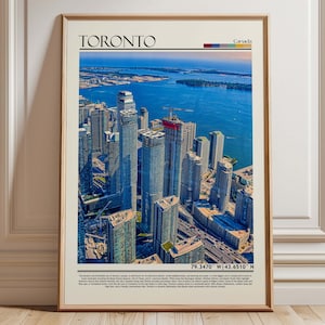 Toronto Skyline Aerial View Wall Art, Canada Cityscape Print, Canada Urban Photography Home Decor, Canada Travel Gift